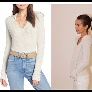 Something Navy creamy white sweater